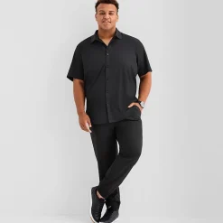 Stylus Mens Short Sleeve Regular Fit Big and Tall Button-Down Shirt