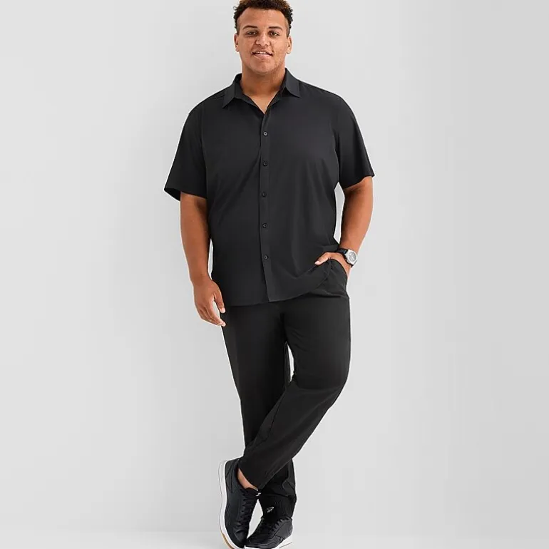 Stylus Mens Short Sleeve Regular Fit Big and Tall Button-Down Shirt