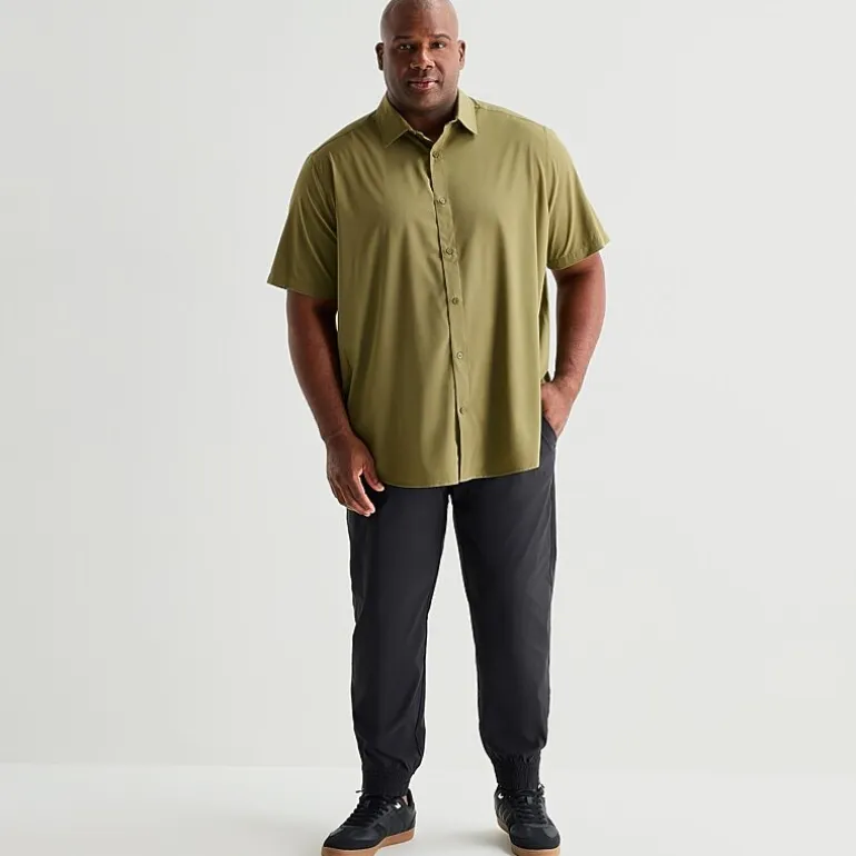 Stylus Mens Short Sleeve Regular Fit Big and Tall Button-Down Shirt