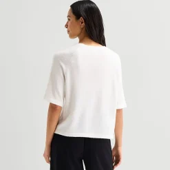 Stylus Womens Crew Neck Short Sleeve Pullover Sweater