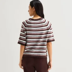 Stylus Womens Crew Neck Short Sleeve Pullover Sweater