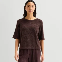 Stylus Womens Crew Neck Short Sleeve Pullover Sweater