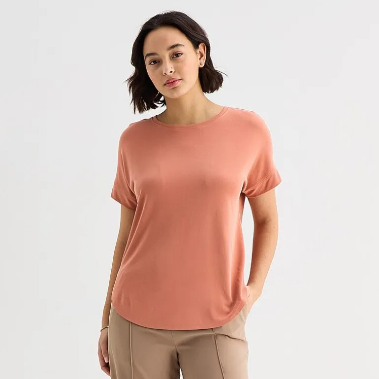 Stylus Womens Crew Neck Short Sleeve T-Shirt