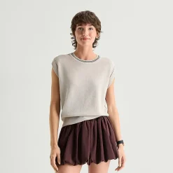 Stylus Womens Crew Neck Sleeveless Pullover Sweater