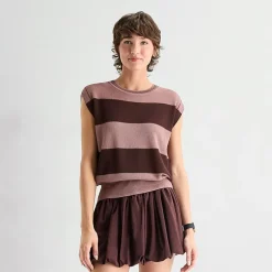 Stylus Womens Crew Neck Sleeveless Pullover Sweater