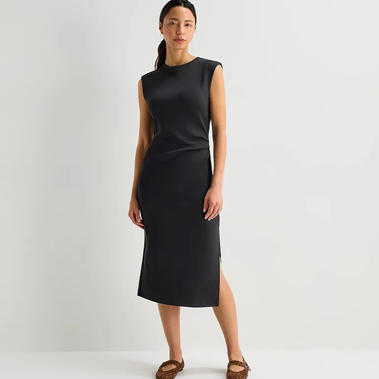 Stylus Womens Crew Neck Sleeveless Sheath Dress
