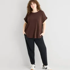 Stylus Womens Plus Crew Neck Short Sleeve T-Shirt