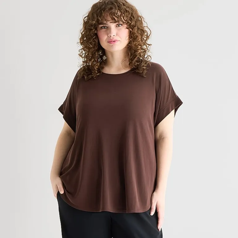 Stylus Womens Plus Crew Neck Short Sleeve T-Shirt