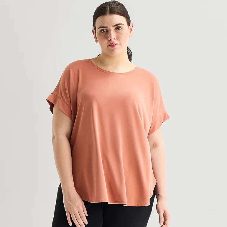 Stylus Womens Plus Crew Neck Short Sleeve T-Shirt