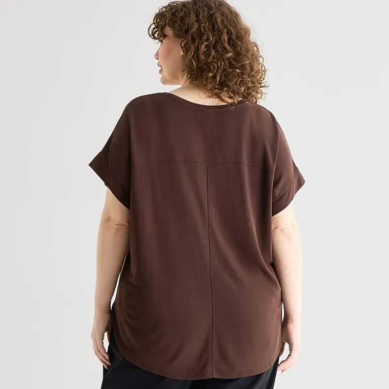 Stylus Womens Plus Crew Neck Short Sleeve T-Shirt