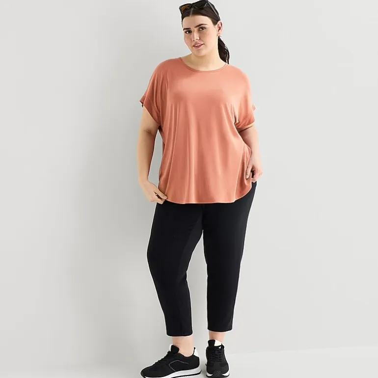 Stylus Womens Plus Crew Neck Short Sleeve T-Shirt