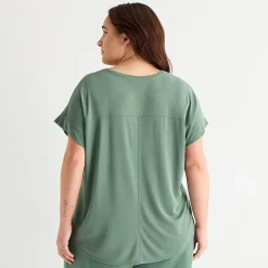 Stylus Womens Plus Crew Neck Short Sleeve T-Shirt