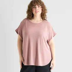 Stylus Womens Plus Crew Neck Short Sleeve T-Shirt