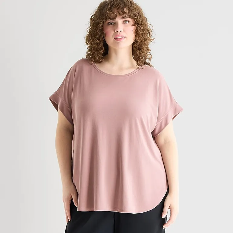 Stylus Womens Plus Crew Neck Short Sleeve T-Shirt