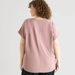 Stylus Womens Plus Crew Neck Short Sleeve T-Shirt