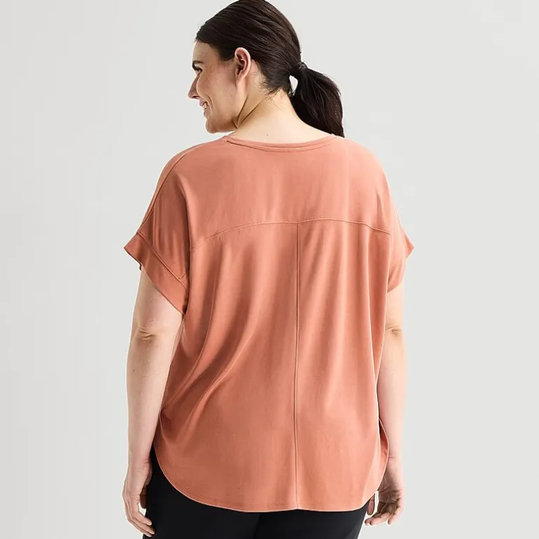 Stylus Womens Plus Crew Neck Short Sleeve T-Shirt
