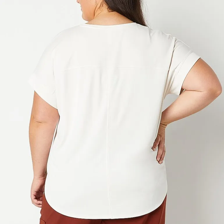 Stylus Womens Plus Crew Neck Short Sleeve T-Shirt