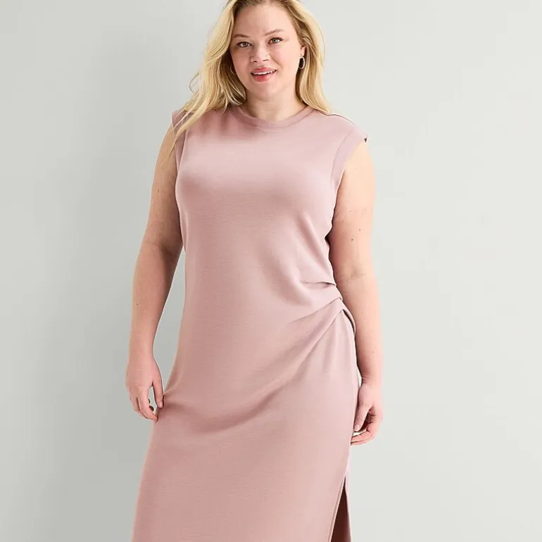 Stylus Womens Plus Sleeveless Sheath Dress