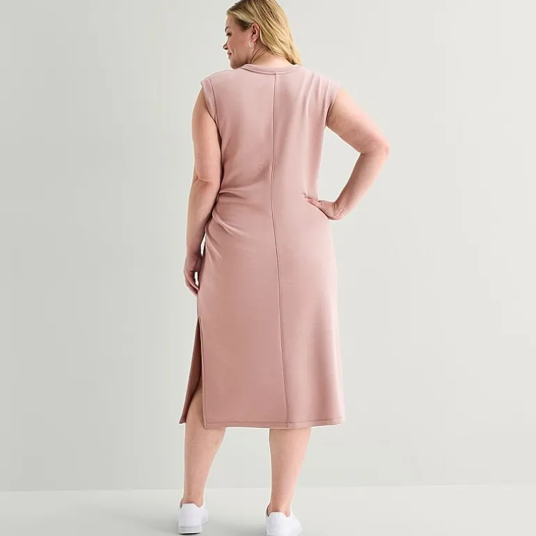 Stylus Womens Plus Sleeveless Sheath Dress