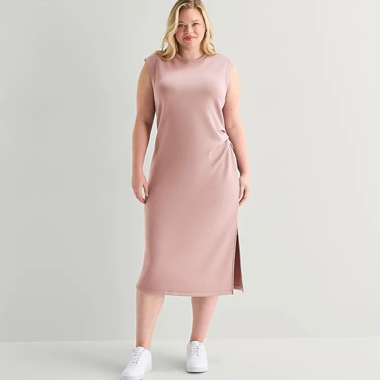 Stylus Womens Plus Sleeveless Sheath Dress