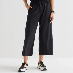Stylus Womens Wide Leg Mid Rise Cropped Pant