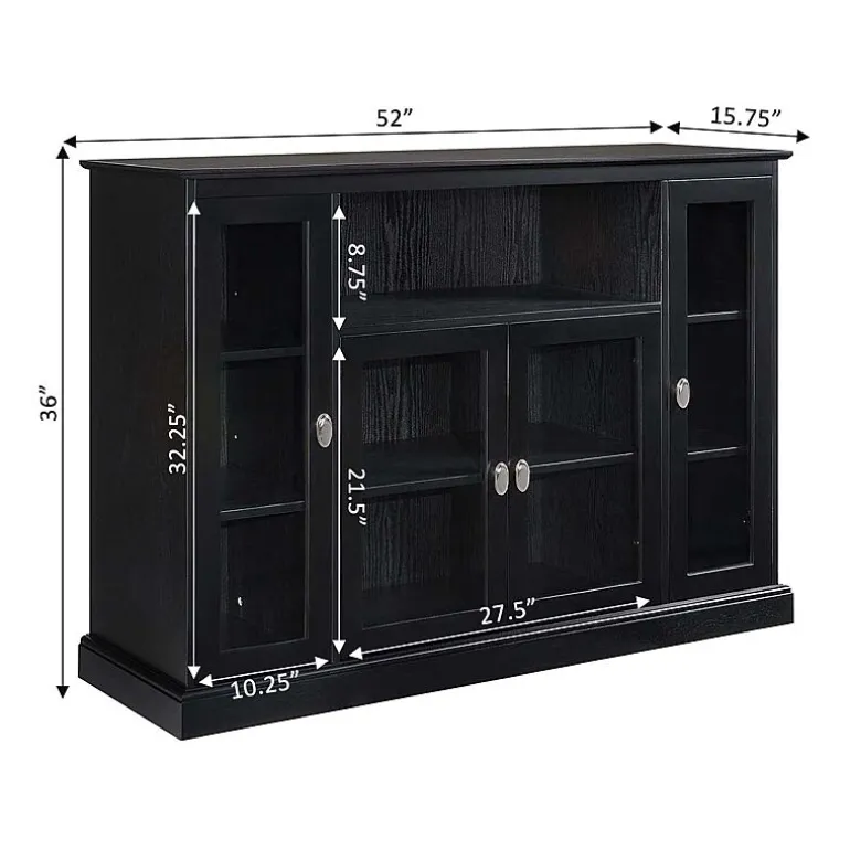 Summit Highboy TV Stand with Storage Cabinets and Shelves