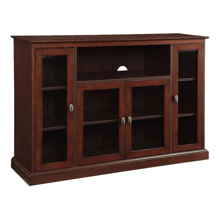 Summit Highboy TV Stand with Storage Cabinets and Shelves