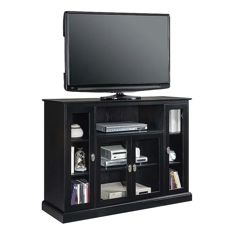 Summit Highboy TV Stand with Storage Cabinets and Shelves