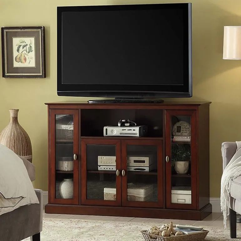 Summit Highboy TV Stand with Storage Cabinets and Shelves