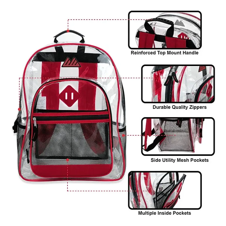 Summit Ridge Delux Clear Backpack With Mesh