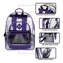 Summit Ridge Delux Clear Backpack With Mesh