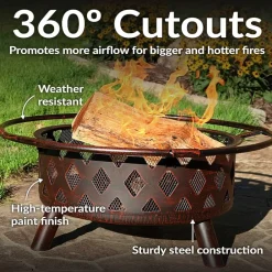 Sunnydaze Collection Portable Weather Resistant Fire Pit