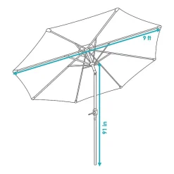 Sunnydaze® 9-Foot Patio Umbrella with Push Button Tilt