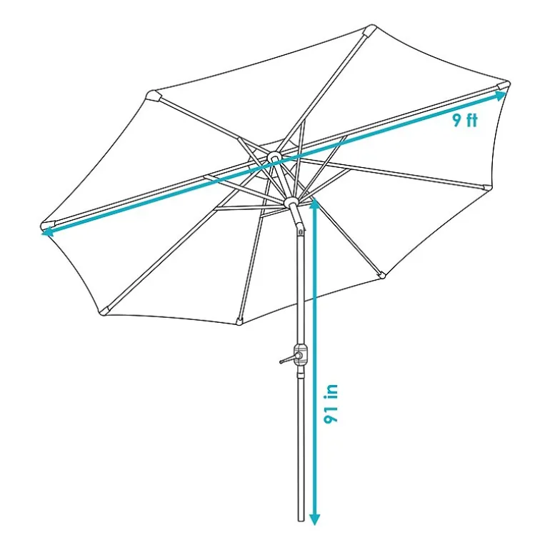 Sunnydaze® 9-Foot Patio Umbrella with Push Button Tilt
