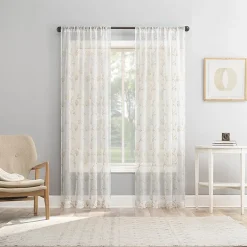 Sun Zero Arbor Embroidered Grommet Top Blackout Set of 4 Curtain Panel