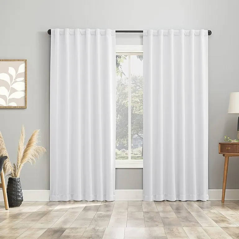 Sun Zero Aria Magnetic Closure Back Tab 100% Blackout Set of 2 Curtain Panel