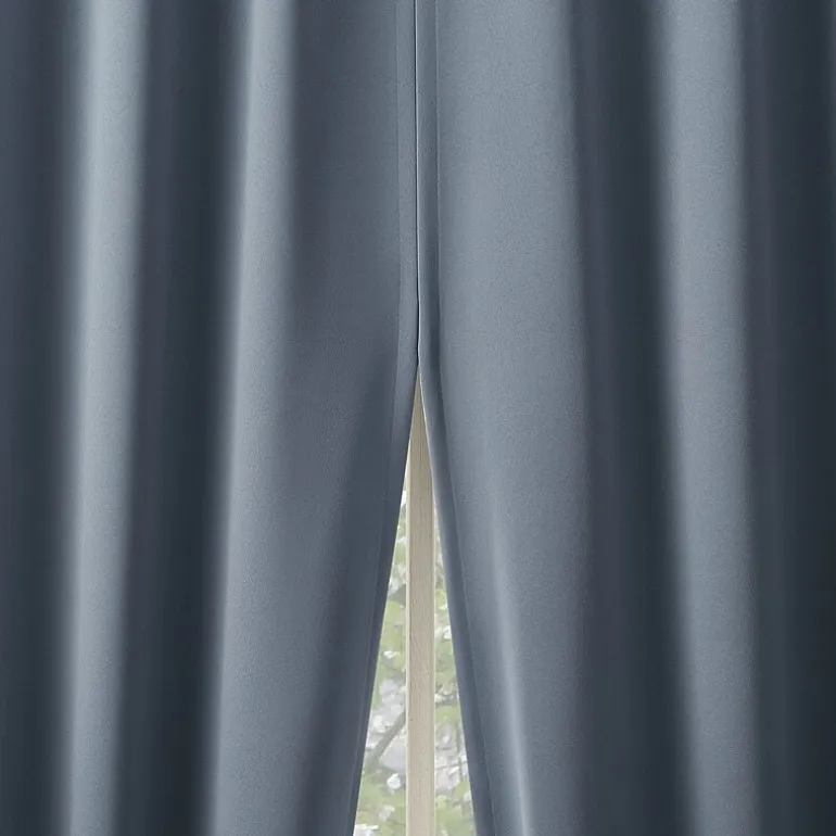 Sun Zero Aria Magnetic Closure Back Tab 100% Blackout Set of 2 Curtain Panel
