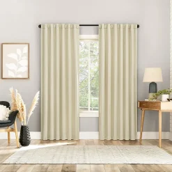 Sun Zero Aria Magnetic Closure Back Tab 100% Blackout Set of 2 Curtain Panel