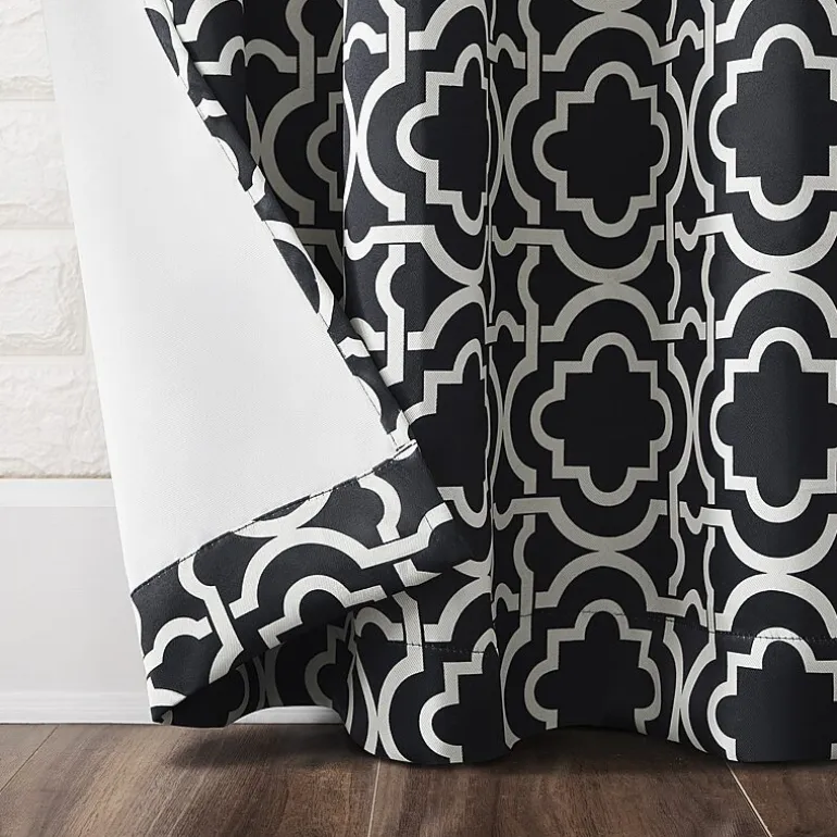 Sun Zero Barnett Trellis Grommet Top Energy Saving Blackout Single Curtain Panel