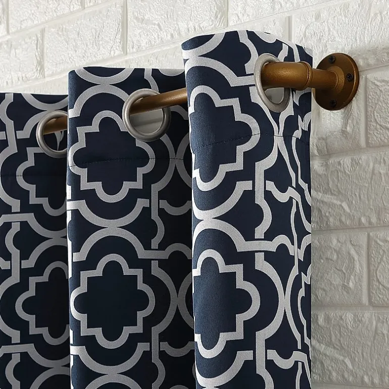 Sun Zero Barnett Trellis Grommet Top Energy Saving Blackout Single Curtain Panel