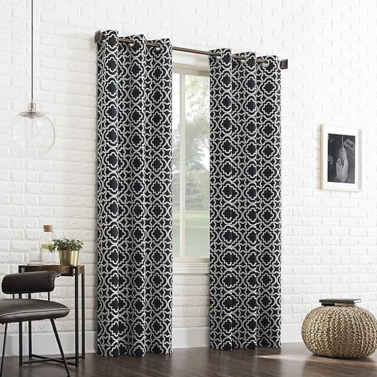 Sun Zero Barnett Trellis Grommet Top Energy Saving Blackout Single Curtain Panel