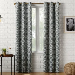 Sun Zero Barnett Trellis Grommet Top Energy Saving Blackout Single Curtain Panel