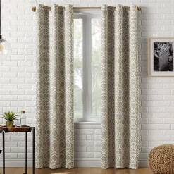Sun Zero Barnett Trellis Grommet Top Energy Saving Blackout Single Curtain Panel