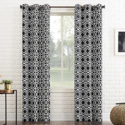 Sun Zero Barnett Trellis Grommet Top Energy Saving Blackout Single Curtain Panel