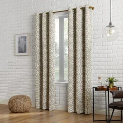 Sun Zero Barnett Trellis Grommet Top Energy Saving Blackout Single Curtain Panel