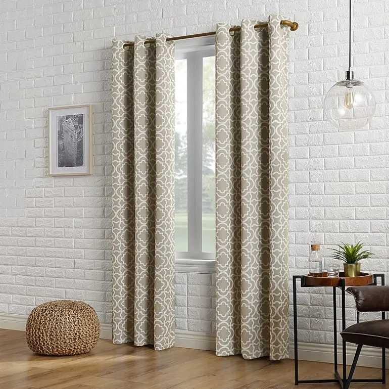 Sun Zero Barnett Trellis Grommet Top Energy Saving Blackout Single Curtain Panel
