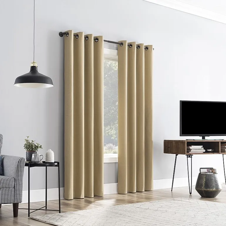 Sun Zero Channing Grommet Top Energy Saving 100% Blackout Single Curtain Panel