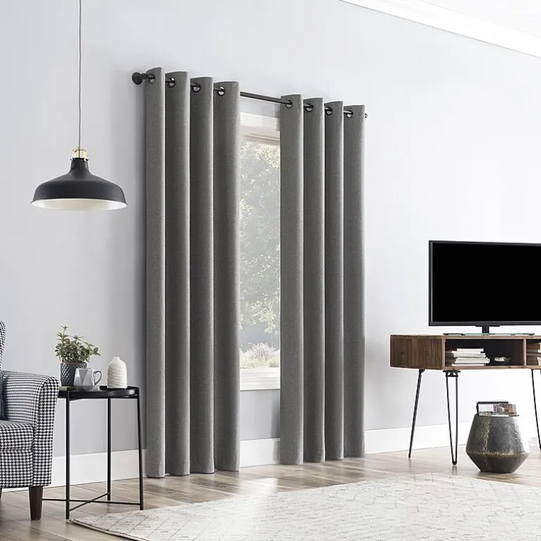 Sun Zero Channing Grommet Top Energy Saving 100% Blackout Single Curtain Panel