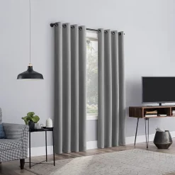Sun Zero Channing Grommet Top Energy Saving 100% Blackout Single Curtain Panel