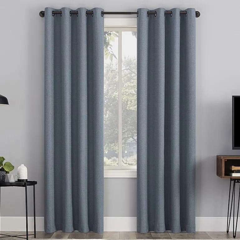 Sun Zero Channing Grommet Top Energy Saving 100% Blackout Single Curtain Panel